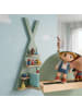 relaxdays Toniebox Regal "Zelt" in Salbei - (B)49 x (H)69 x (T)9 cm