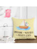 Mr. & Mrs. Panda Lounge Kissen Sommer Meer Glück mit Spruch in Gelb Pastell