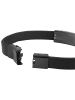 Adeliás Unisex Armband aus Leder 24 cm in schwarz