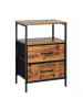 relaxdays Nachttisch in Braun/ Schwarz - (B)38 x (H)61 x (T)28 cm