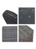 MCW Poly-Rattan-Garnitur D21, Grau, Kissen dunkelgrau