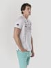 KOROSHI Henley cotton print-emb nautik in weiß