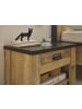 Furn.Design Nachttisch Used Wood hell, dunkles Grau 60 x 46 cm, Nachtkommode mit Soft-Close
