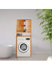 relaxdays Waschmaschinenschrank in Natur - (B)66 x (H)164 x (T) 26 cm