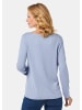 GOLDNER Kurzgröße:  Langarmshirt mit tonaler Zierkante in hellblau