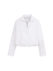 YAYA Ballonbluse mit Reißverschluss und langen Ärmeln in Pure White