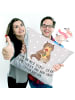 Mr. & Mrs. Panda 40 x 40 Kissen Otter Blumenstrauß mit Spruch in Grau Pastell