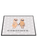 Mr. & Mrs. Panda Schreibtischunterlage Faultier Pärchen mit Spruch in Grau Pastell