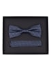 Venti Fliege und Einstecktuch in dunkles Mittelblau