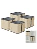 relaxdays 4 x Aufbewahrungskorb in Natur/ Schwarz - (B)30 x (H)30 x (T)30 cm