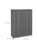 relaxdays Stoffschrank in Anthrazit - (B)135 x (H)175 x (T)45 cm