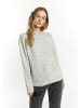 DreiMaster Damen Strickpullover in Hellgrau Melange