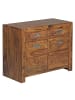 KADIMA DESIGN Sideboard MUMBAI Massivholz Kommode 90 cm 2 Schubladen 2