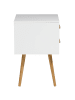 Beliani Nachttisch ALABAMA in Weiß/Braun - (W) 40 x (H) 61 x (L) 40 cm