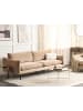 Beliani 3-Sitzer Sofa VINTERBRO in Beige/Schwarz - (W) 220 x (H) 86 x (L) 84 cm