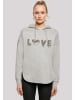 F4NT4STIC Oversized Hoodie Valentinstag Love Pink in grau
