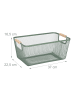 relaxdays Drahtkorb in Mint - (B)37 x (H)16,5 x (T)22,5 cm