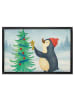 Mr. & Mrs. Panda Bodenvorleger Pinguin Weihnachtsbaum Design ohn... in Weiß