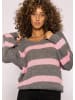 SASSYCLASSY Oversize Strick-Pullover in Grau