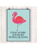 Mr. & Mrs. Panda Poster Flamingo Classic mit Spruch in Türkis Pastell