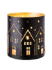 Butlers Windlicht LUMINOUS Häuser in Schwarz