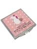 Mr. & Mrs. Panda Schminkspiegel Einhorn Koffer mit Spruch in Rot Pastell