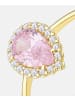 Vanlere Cluster-Ring aus 375 Gelbgold mit Zirkonia mit Saphir