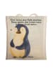Mr. & Mrs. Panda Einkaufstasche Pinguin Diät Design mit Spruch in Weiß
