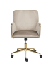 Beliani Bürostuhl ALTONA in Beige/Gold - (W) 59 x (H) 84 x (L) 59 cm
