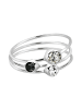 Elli Ring 925 Sterling Silber Ring Set in Grau