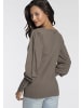 Laura Scott V-Ausschnitt-Pullover in taupe-melange