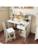 COSTWAY Kinderschreibtsich mit Stuhl in Weiß
