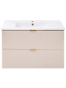 Beliani Badezimmerschrank mit Waschbecken TOTORANI in Beige/Gold