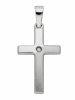 Adeliás 333 Weißgold Kreuz Anhänger mit Zirkonia in silber