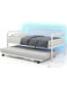 COSTWAY Tagesbett Schlafsofa mit Ausziehbett & LED-Lichtern 90/180x200cm in Weiß