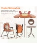 COSTWAY 4 tlg. Sitzgruppe mit Sonnenschirm Kinder Outdoor in Braun