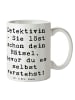 Mr. & Mrs. Panda Kaffeetasse Spruch Detektivin Rätsel mit Spruch in Weiß