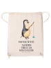 Mr. & Mrs. Panda Sportbeutel Pinguin Angler mit Spruch in Creme