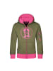 Trollkids Hoodie "Sortland" in Dunkle Olive/Hellmagenta