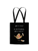 Mr. & Mrs. Panda Tasche Rotkehlchen Federn mit Spruch in Schwarz