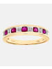 Diamant L'éternel Eternity-Ring aus 375 Gelbgold mit Diamant mit Rubin