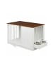 relaxdays Hundekäfig in Weiß/ Braun - (B)102 x (H)65,5 x (T)60 cm