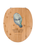 Mr. & Mrs. Panda Holz Toilettendeckel Seekuh Happy mit Spruch in Braun