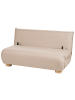 Beliani Schlafsofa ABISKO in Beige/Schwarz/Braun - (W) 140 x (H) 80 x (L) 82 cm