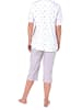 NORMANN Capri Pyjama kurzarm grafischen Designs - 47017 in weiss