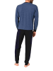 NORMANN langarm Schlafanzug Bündchen Pyjama - 87964 in blau-melange