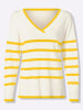 Heine Pullover in sonnengelb-ecru-geringelt