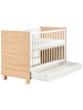 Beliani Babybett GUNNAR in Weiß/Braun - (W) 65 x (H) 81 x (L) 124 cm