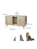 relaxdays Katzenschrank in Graubraun - (B)120 x (H)65 x (T)52 cm
