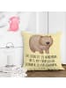 Mr. & Mrs. Panda kuschelkissen 40x40 Wombat mit Spruch in Gelb Pastell